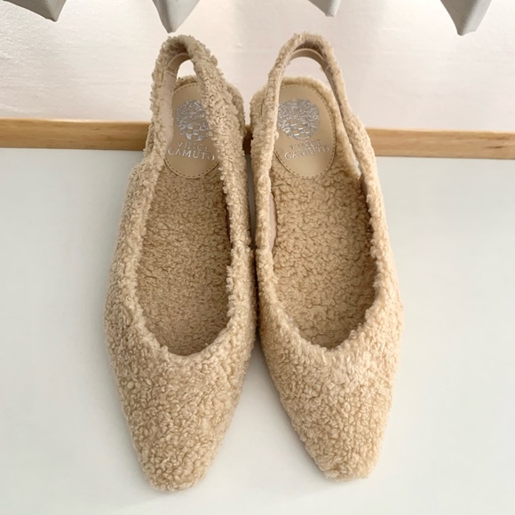 Like New/ VINCE CAMUTO Fluffy Pumps, Back Strap, size 5.5, Natural Beige color - Picture 2 of 8